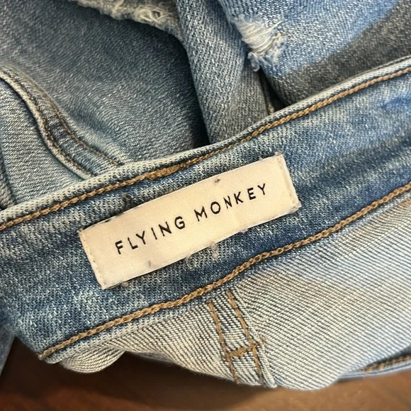 Flying Monkey Distressed High Waist Raw Hem Jeans Women’s Size 31 - Picture 8 of 17